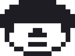 カワウソのドット絵（白黒）