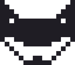 きつねのドット絵（白黒）