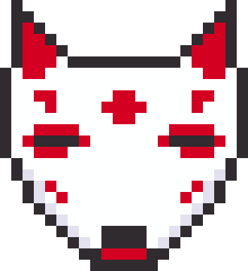 狐のお面のドット絵