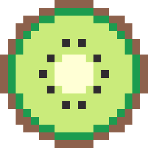 キウイのコースターのドット絵