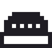 ニット帽のドット絵（白黒）