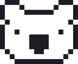 コアラのドット絵（白黒）