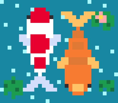 錦鯉の池のドット絵