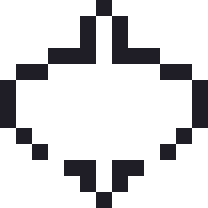 こま（独楽）のドット絵（白黒）