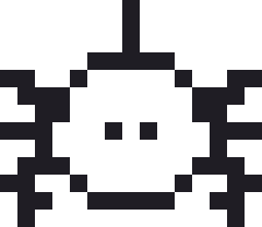 クモのドット絵（白黒）