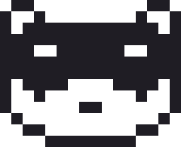 レッサーパンダのドット絵（白黒）