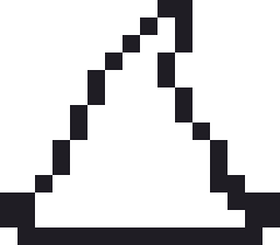 魔女のぼうしのドット絵（白黒）