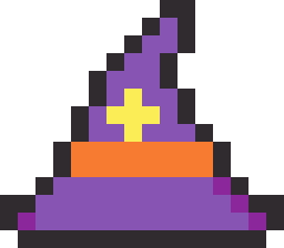 魔女のぼうしのドット絵