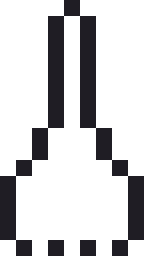 魔女のほうきのドット絵（白黒）