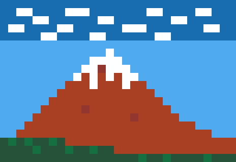 赤富士（北斎「凱風快晴」）のドット絵