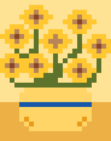 ひまわり（ゴッホ）のドット絵