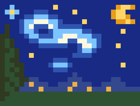 星月夜(ゴッホ)のドット絵