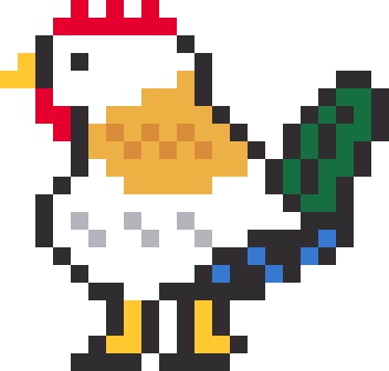 若冲の鶏(伊藤若冲)のドット絵
