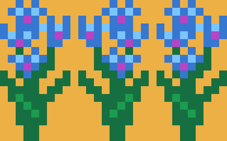 燕子花（尾形光琳「燕子花図屏風」）のドット絵