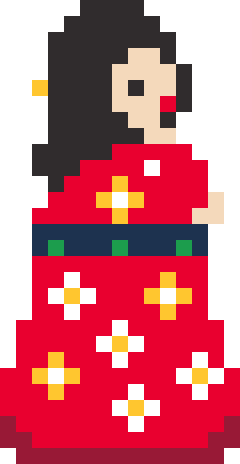 見返り美人（菱川師宣）のドット絵