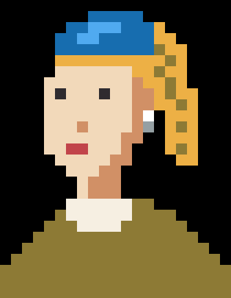 真珠の耳飾りの少女（フェルメール）のドット絵