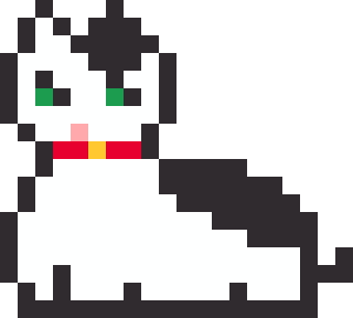 浮世絵風の猫のドット絵
