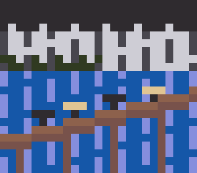 大はしあたけの夕立（歌川広重）のドット絵