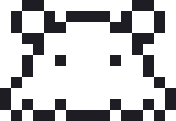 メンダコのドット絵（白黒）