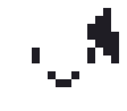 三毛ねこのドット絵（白黒）
