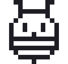 みつばちのドット絵（白黒）