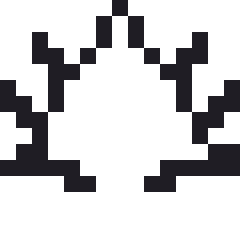 もみじのドット絵（白黒）