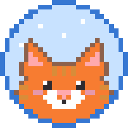 ねこのコースター(茶トラ)のドット絵