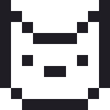 小さいねこのドット絵（白黒）