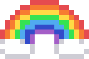 虹と雲のドット絵