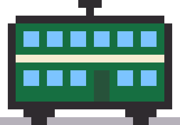 2階建てトラムのドット絵