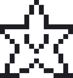 にこにこ星のドット絵（白黒）