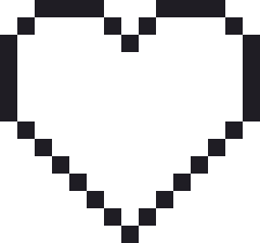肉球ハートのドット絵（白黒）