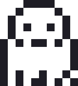 おばけ（ミニ）のドット絵（白黒）