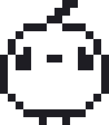オカメインコのドット絵（白黒）