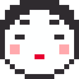 おかめ（お多福）のドット絵