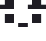 小さいパンダのドット絵（白黒）