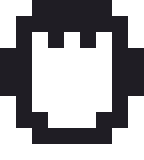 小さいペンギンのドット絵（白黒）