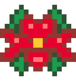 ポインセチアのドット絵