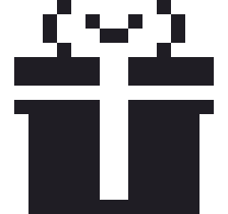 プレゼントボックスのドット絵（白黒）