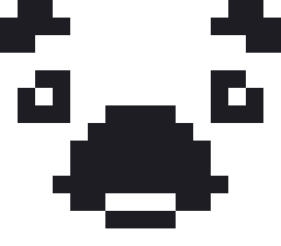 パグのドット絵（白黒）