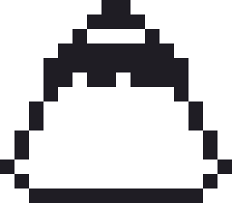 プリンのドット絵（白黒）