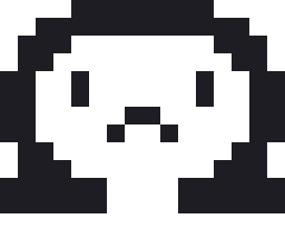 ラッコのドット絵（白黒）