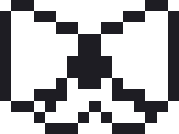 リボンのドット絵（白黒）