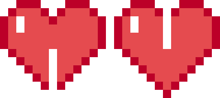 立体のハートのドット絵