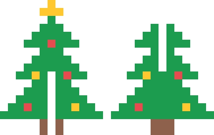 立体クリスマスツリーのドット絵