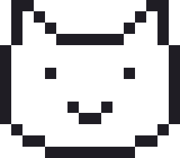 ロシアンブルーのドット絵（白黒）