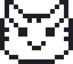 サバトラねこのドット絵（白黒）