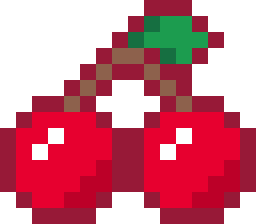 さくらんぼのドット絵（16×14）