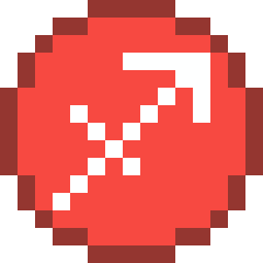 いて座のマーク（11/23〜12/21）のドット絵