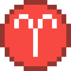 おひつじ座のマーク（3/21〜4/19）のドット絵